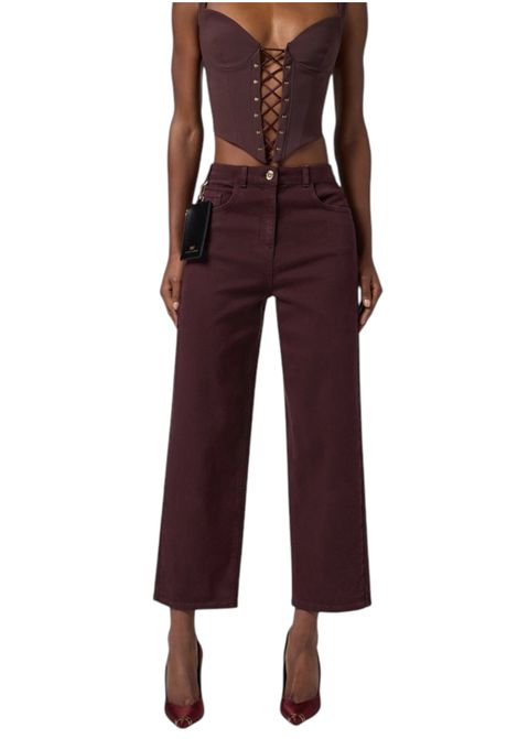 Jeans in drill di cotone ELISABETTA FRANCHI | Pantaloni | PJ04D56E2EA4